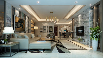 现代轻奢客餐厅 沙发